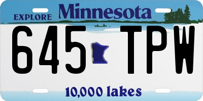 MN license plate 645TPW