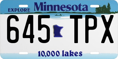 MN license plate 645TPX