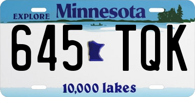 MN license plate 645TQK