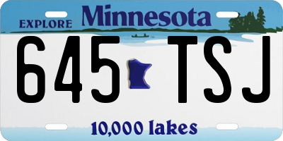 MN license plate 645TSJ