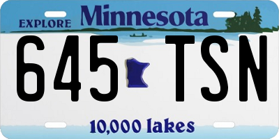 MN license plate 645TSN