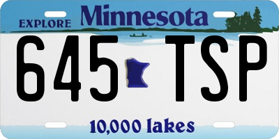 MN license plate 645TSP