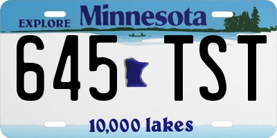 MN license plate 645TST