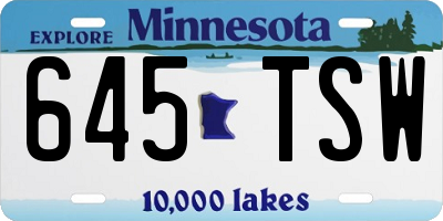MN license plate 645TSW