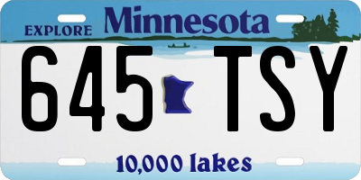 MN license plate 645TSY