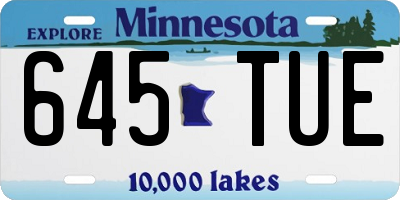 MN license plate 645TUE