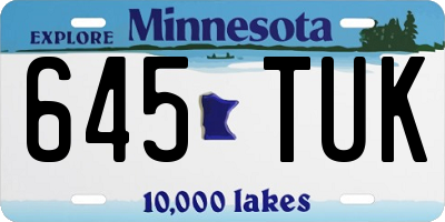 MN license plate 645TUK