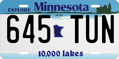 MN license plate 645TUN