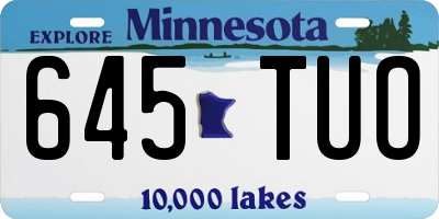 MN license plate 645TUO