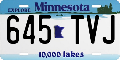 MN license plate 645TVJ