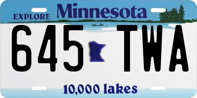 MN license plate 645TWA