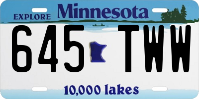 MN license plate 645TWW