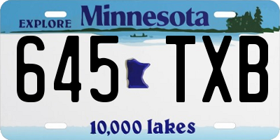MN license plate 645TXB