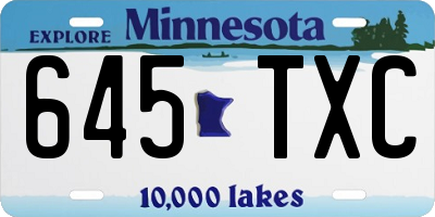 MN license plate 645TXC