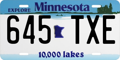 MN license plate 645TXE