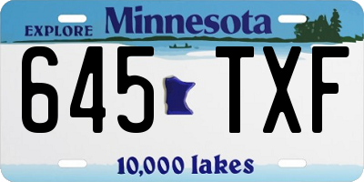 MN license plate 645TXF