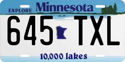 MN license plate 645TXL