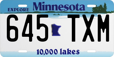 MN license plate 645TXM