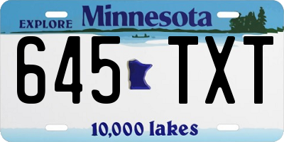 MN license plate 645TXT