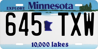 MN license plate 645TXW