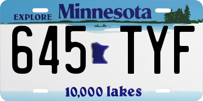 MN license plate 645TYF