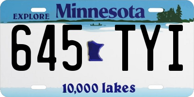 MN license plate 645TYI