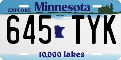 MN license plate 645TYK