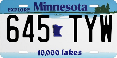 MN license plate 645TYW
