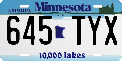 MN license plate 645TYX