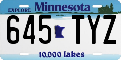 MN license plate 645TYZ