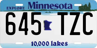 MN license plate 645TZC