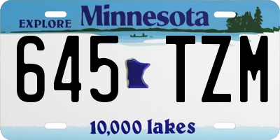 MN license plate 645TZM