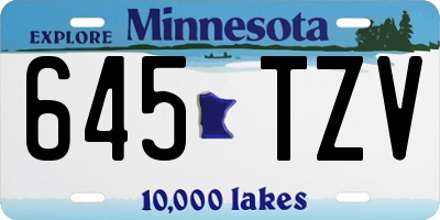 MN license plate 645TZV