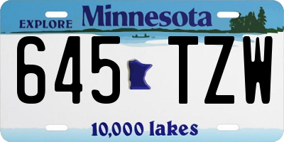 MN license plate 645TZW