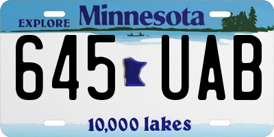 MN license plate 645UAB