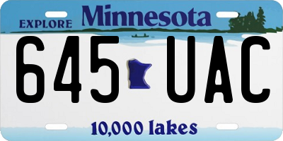 MN license plate 645UAC