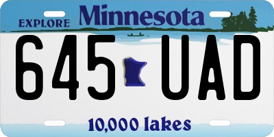 MN license plate 645UAD