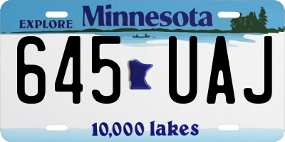 MN license plate 645UAJ