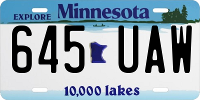 MN license plate 645UAW