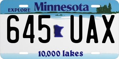 MN license plate 645UAX
