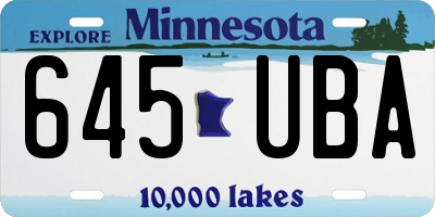 MN license plate 645UBA