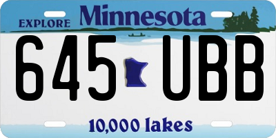 MN license plate 645UBB