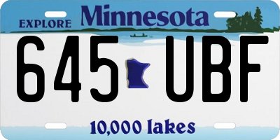 MN license plate 645UBF