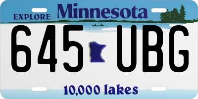 MN license plate 645UBG
