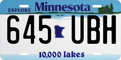 MN license plate 645UBH