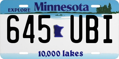 MN license plate 645UBI