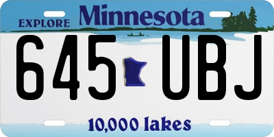 MN license plate 645UBJ