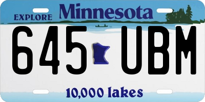 MN license plate 645UBM