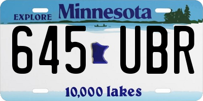 MN license plate 645UBR