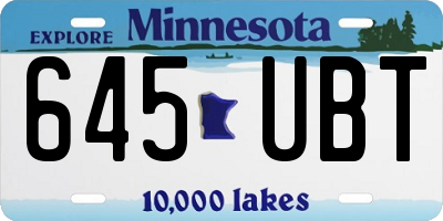 MN license plate 645UBT